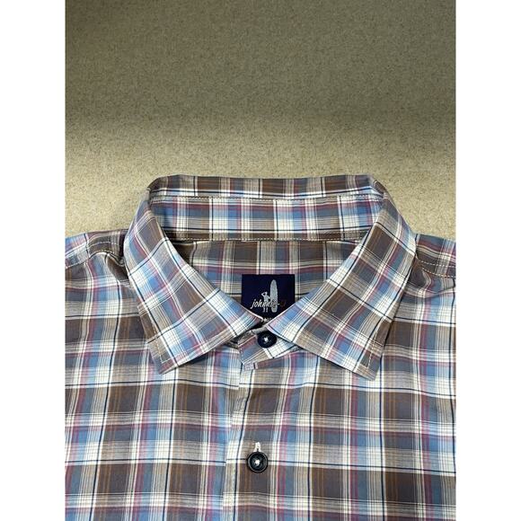Johnnie-O Hangin' Out Men’s XL Button Up Shirt Long Sleeve Misc Plaid Cotton-EUC - Picture 8 of 13